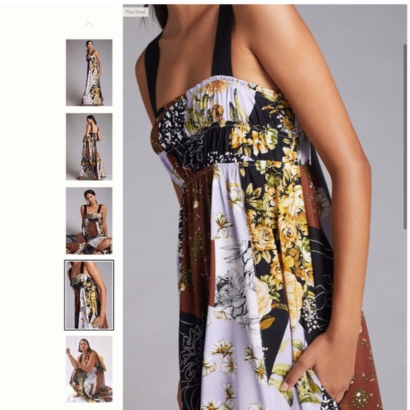 Anthropologie Maeve Patchwork Floral Maxi Dress - Picture 3 of 7